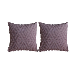 MOMISY Corduroy Cushion Throw Pillow Covers, Diamond, 45 x 45 cm, 18 x 18 inch (2, Purple2)