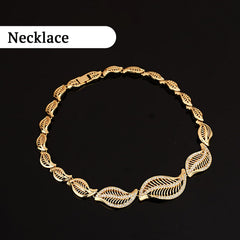 SYGA Leaf Four Piece Set Earrings,Necklace,Bracelet,Ring,Jewelry Set for Party Wedding Festive for Women & Girls Accessories