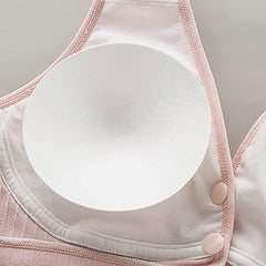 Momisy Women's Cotton Lightly Padded Wire Free Maternity Bra Pink