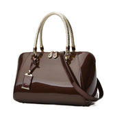 SYGA Gloosy versatile patent leather women's bags, texture and personality, portable Handbag, crossbody bag(COFFEE)