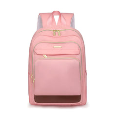 SYGA Women Elegant Travel Backpack – Stylish with Contrast Brown Accent, Multi-Compartment Design