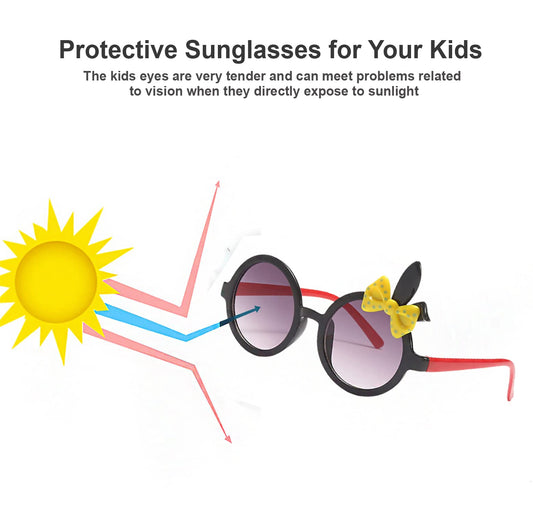 SYGA Kids Goggles, Modern Stylish Eyewears For Boy's And Girls, Ear Tie Style, Suitable For Age 3 To 8 Years (Black, Polarized)