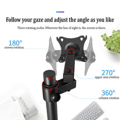 SYGA Monitor Stand Arm Desk Mount Fully Height Adjustable Bracket with C-Clamp & Gronment 180 Tilt Rotation Supports 14 to 27 Inch Monitors and TV (40CM)