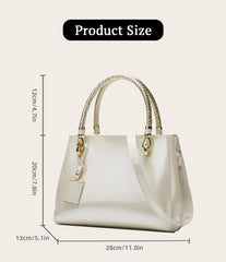SYGA Women's Glossy Patent Leather Handbag Large Capacity Bag Suitable Gift for a festival,occasion,Birthday(MILKY WHITE)