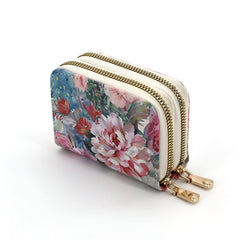 SYGA Women's Zip-Around Wallet with Flower Pattern, multi-card slots and Coin Holder