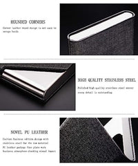 MOMISY PU Leather Professional Business Visiting Card Case Wallet Debit Credit ATM Card Holders for Men & Women (6.5 x 1.25 x 9.5 cm) (Grey)