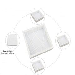 SYGA Silicon Geometric Twill Square Shape Mousse Cake Mold French Dessert Baking Cake Mould White