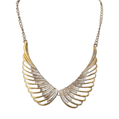 SYGA Retro Style Big Angel Wings Short Women's Fashion Jewelry Necklace Jewellery For Women, Engagement, Gift, Party - Antique Gold