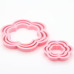 SYGA 6Pcs/Set Plum Blossom Flower Shape Cookie Cutters Mold Plastic Fondant Cake Cookie Decorating DIY Baking Tool