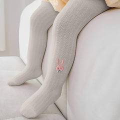 SYGA Girls Stockings, Mesh Cotton Pantyhose, Rabbit Design, Mosquito-Proof, Summer Leggings, Size XS 6-12 Months(Purple)