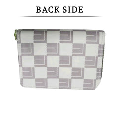 SYGA Women's Fashion Wallet, Double Zipper with Card Slots and Coin Pouch(Gridding White)