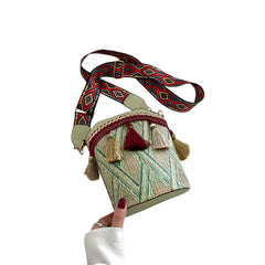 SYGA Sling Bag For Women's Pu Material With Bucket Type, Crossbody Ethnic Style Bag