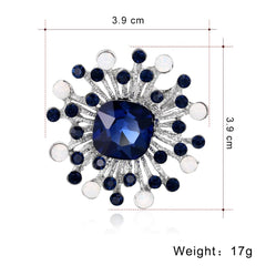 SYGA Brooch Pin Fashion Crystal Rhinestone Jewellery Pin Vintage Clothing Accessories Decoration Blue Diamond Brooches For Women- S260