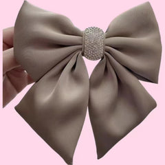 MOMISY Bow Shaped Hair Clip, Hair Accessories for Women and Girls (DiamondKhaki, Free)