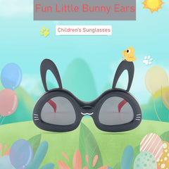 SYGA Children's Cute Rabbit Goggles Girl Baby Uv Protection Glasses Baby Children's Polarized Sunglasses - Black