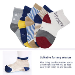 MOMISY 5 Pairs Baby Girl Boys Tube ankle Socks for Baby Girl BoysToddlers Infant kids(MYBOY, 6 Year to 8 Year)