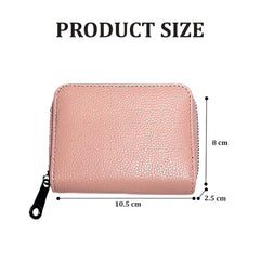 MOMISY PU Leather Credit Debit Card Holder Wallet Card Case ID Case Organizer Holder Zipper Wallet Coin Purse for Men & Women (14 Slots Peach)