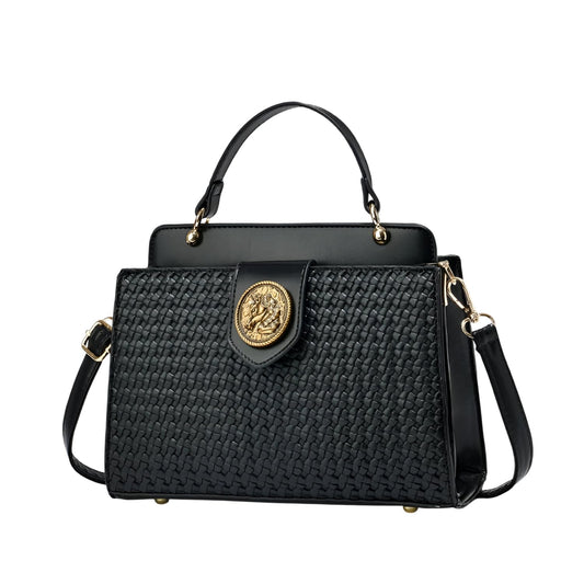 SYGA Women Elegant Contrast Color Handbag – Stylish Top-Handle Shoulder Bag for