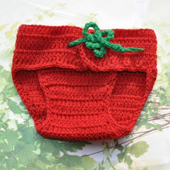 MOMISY Chilli Cap and diaper - Baby Photography & Photoshoot Prop (Red)