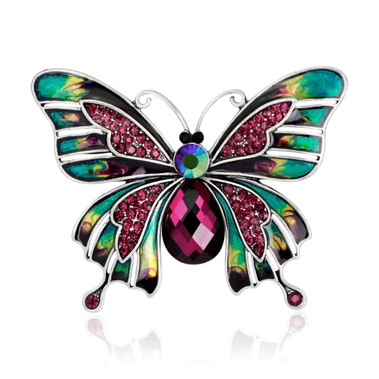 SYGA Brooch Pin Fashion Crystal Rhinestone Jewellery Pin Vintage Clothing Accessories Decoration Butterfly design Brooches For Women- S64