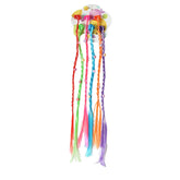 SYGA Girls Braided Wigs, Colorful Hair Accessories, Braided Hair Clips (Gripper beads Flower)