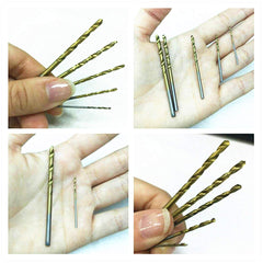 SYGA 50Pcs Twist Drill Bit Set, Titanium Coated High Speed Steel, Mini Drill Bit, Micro Precision 1/1.5/2/2.5/3mm Drill Tool