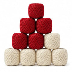 Crochet Cotton Thread Yarn Combo, 10 Rolls for Knitting, Crochet, Embroidery and Craft Making, Soft Decorative Thread for Handmade DIY Projects, Yellow & Green