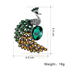 SYGA Brooch Pin Fashion Crystal Rhinestone Jewellery Pin Vintage Clothing Accessories Decoration Retro Crystal Peacock Brooches For Men's & Women- S261