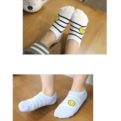 MOMISY 5 Pairs Baby kids Girl Boys Toddlers InfantmCotton Stretch Baby Socks (IN, Age, 6 Years, 8 Years, StripeSmiley)