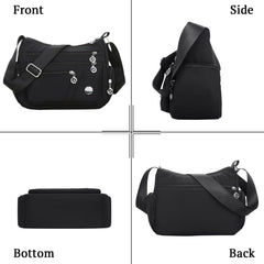 SYGA Women's Small Crossbody Bag, Waterproof Nylon,Sling Bag(Black)