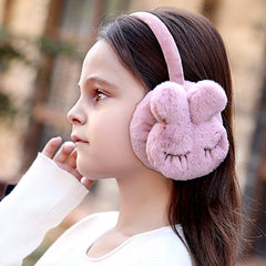 SYGA Children's Cute Grey Rabbit Style Winter Cold Protection Soft Earmuffs Suitable For 10 Years Above