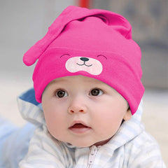 SYGA Baby Cap Cotton Small Cute Puppy Long Tailed Design Strechy Comfortable for Baby Sleep Cap 0-2 Years Black