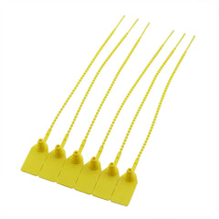 SYGA 50pcs Security Seal with Insert Adjustable Self-Locking Pull Tight Cable Ties Tags Disposable Wire Padlock for Cargo Container Seal Lock_Yellow