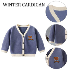 MOMISY Cotton Blend Baby Boy & Girls Sweater Jacket Front Open Cardigan (6 To 12 Months, Blue Grey)