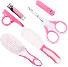 SYGA 6 Pcs Health Care Kit for Newborn Baby Kids Nail Hair Grooming Brush - Pink