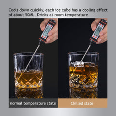 SYGA 2 Stainless Steel Whiskey Stones Ice Cubes with Container-Food Grade Quick-Frozen Ice for Wine - Metal Ice Cubes for Chilling Red Wine
