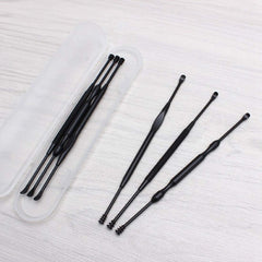 SYGA Black 3 pieces set Ear Wax Pick Remover Curettes - Better Ear Hygiene with Medical Grade Ear Cleaning Tools