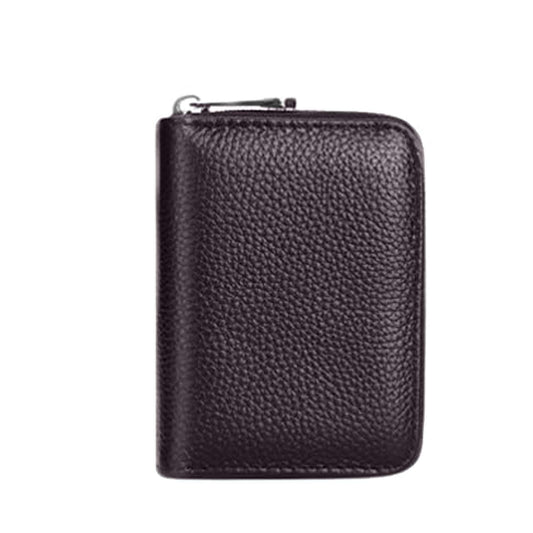 MOMISY PU Leather Credit Debit Card Holder Wallet Card Case ID Case Organizer Holder Zipper Wallet Coin Purse for Men & Women (20 Slots PVC Brown)
