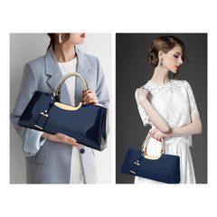 SYGA Women's Glossy Patent Leather Handbag Wedding Bag with Multiple Internal Pockets in Pretty Colors (Burgundy)