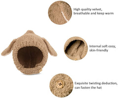 SYGA Wool Unisex-Child Baby Warm Hats Cute Rabbit Ears Style Head Hooded For Winter(1-3 Years, Pink), Free Size
