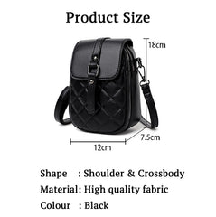 SYGA Women's Small Square Bag Letter Versatile Shoulder Bag Western Style Crossbody Mini Mobile Phone Bag(Black)