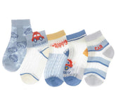 SYGA 5 Pairs Baby Girl & Baby Boy Socks, Toddlers Infant Cotton Stretch Crew Socks with Car Design, Suitable for 1-3Years baby