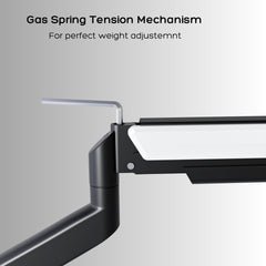 Flowlyf Premium Gas Spring Monitor Arm | 17-32" Screen Monitor VESA Mount |Gorgeous Black & White Color Combo| Height Adjustability | 360 Degree Rotation | 10kg Weight Capacity | 2 Way Wire Manager