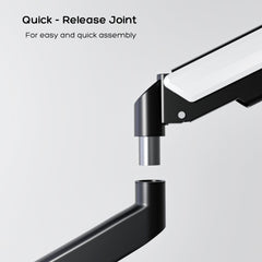 Flowlyf Premium Gas Spring Monitor Arm | 17-32" Screen Monitor VESA Mount |Gorgeous Black & White Color Combo| Height Adjustability | 360 Degree Rotation | 10kg Weight Capacity | 2 Way Wire Manager