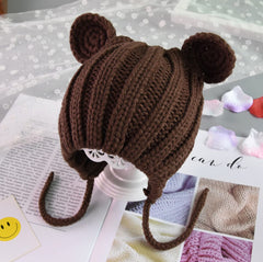 MOMISY Baby's Wool Beanie (MOMISY_Brown_6 Months-18 Months)