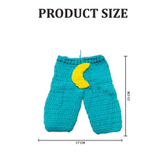 MOMISY Handmade Crochet Baby Photography Prop Set, Blue and Yellow Stars, Pant with Cap