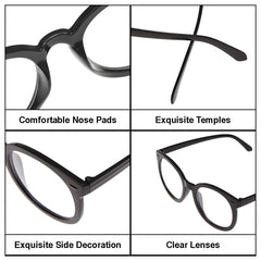 SYGA Women Anti-Blue Light Plain Glasses Large Frame Arrow Style Myopia Glasses (Black)
