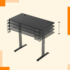 amazon basics Surface Lite Height Adjustable Table for Office Work & Home | Adjustable Height | Ergonomic & Spacious | Sit & Standing Desk | Digital Display (Black)