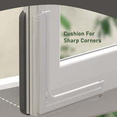 SYGA Window Broken Aluminum Bridge Anti-Collision Corner Children's Window Corner Protection Right Angle Protective Cover - 4 Pcs