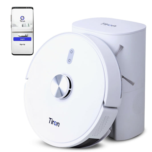 TIRON TRV 20 Max Robotic Vacuum Cleaner, Self-Empty Station, 2-in-1 Vacuum & Mop, Lidar Navigation, 5000 Pa Suction, Highest Battery & Longest Runtime, Obstacle Climbing, Advanced Mapping